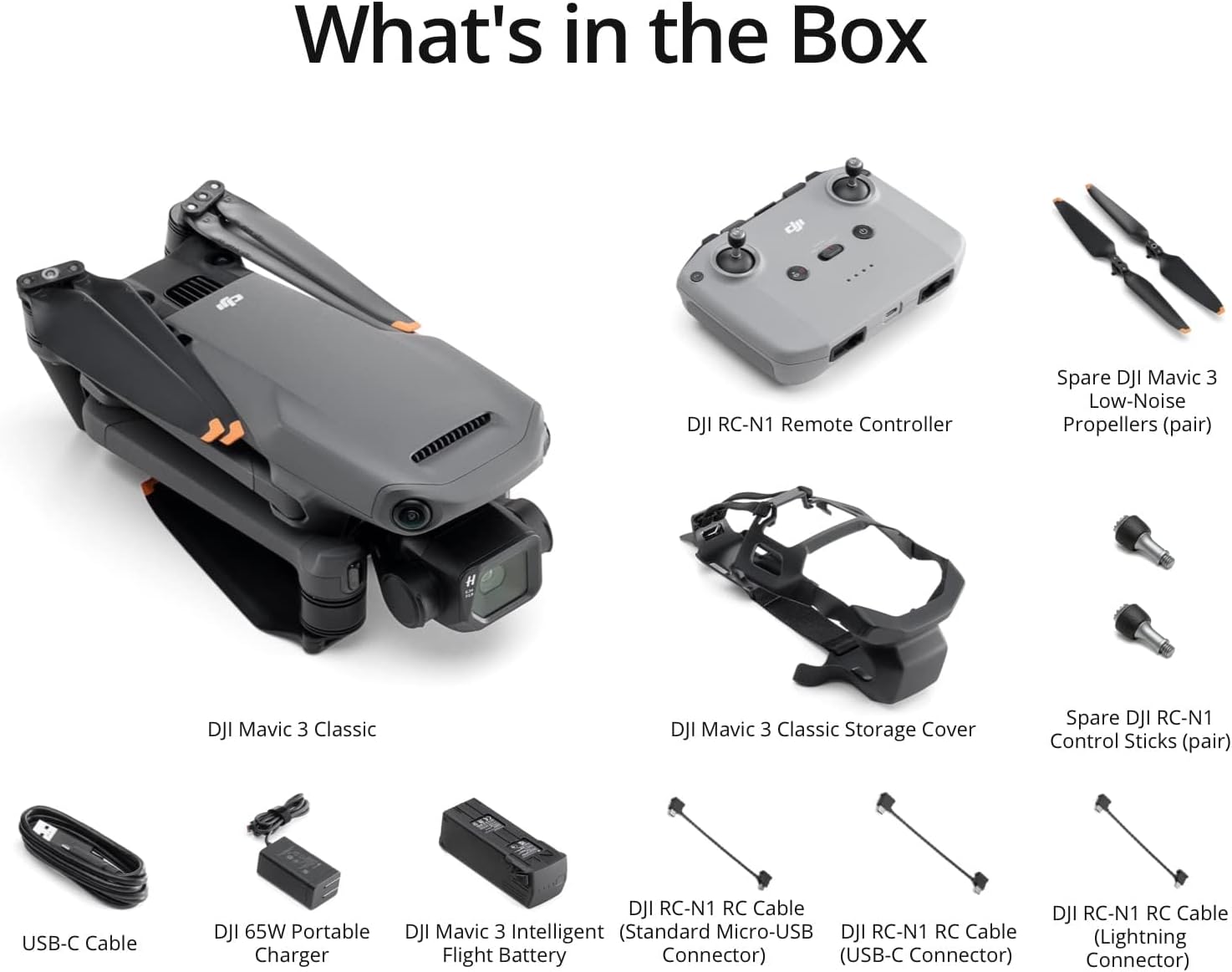 DJI Mavic 3 Classic, Drone with 4/3 CMOS Hasselblad Camera for Professionals, 5.1K HD Video, 46 Mins Flight Time, 15km Transmission Range, Smart Return to Home, FAA Remote ID Compliant