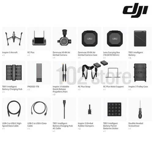 DJI Inspire 3 Drone 6 Batteries